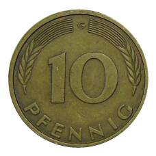 Монета 10 пфеннигов 1988 года G Германия (реверс)