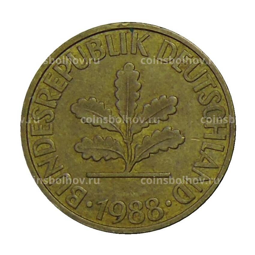 Монета 10 пфеннигов 1988 года G Германия