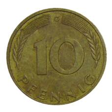 Монета 10 пфеннигов 1988 года G Германия (реверс)