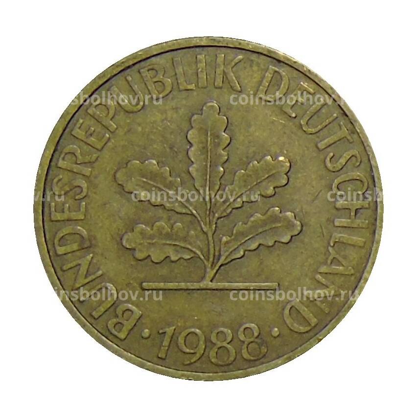 Монета 10 пфеннигов 1988 года D Германия
