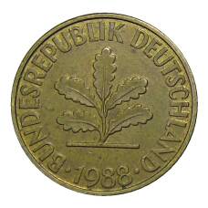 Монета 10 пфеннигов 1988 года D Германия (аверс)