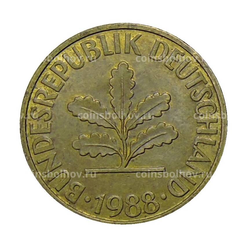 Монета 10 пфеннигов 1988 года D Германия