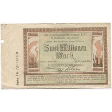 Банкнота 2000000 марок 1923 года Германия — Нотгельд (Дуйсбург)