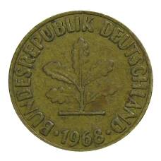 Монета 10 пфеннигов 1968 года D Германия (аверс)