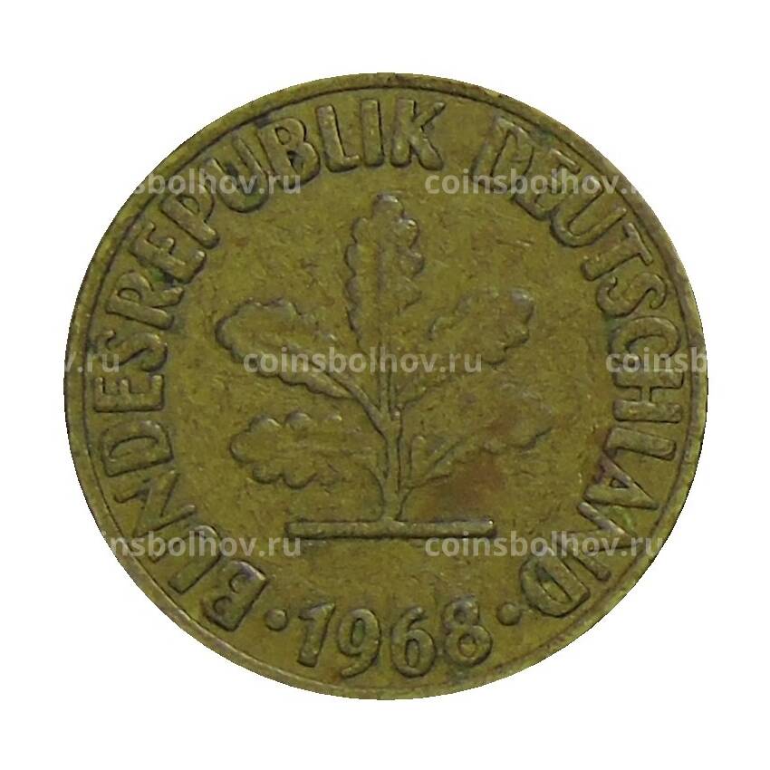 Монета 10 пфеннигов 1968 года D Германия