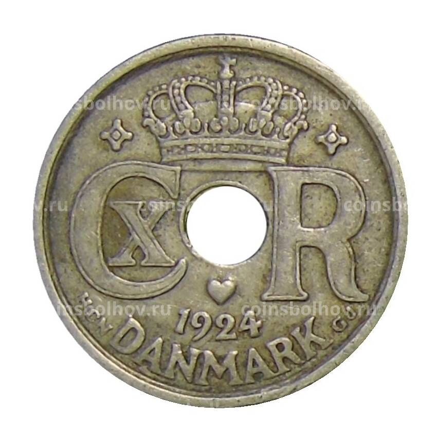 Монета 25 эре 1924 года Дания (вид 2)