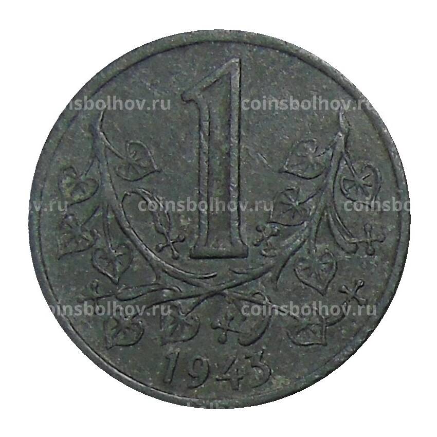 Монета 1 крона 1943 года Чехословакия (Протекторат Богемия и Моравия)