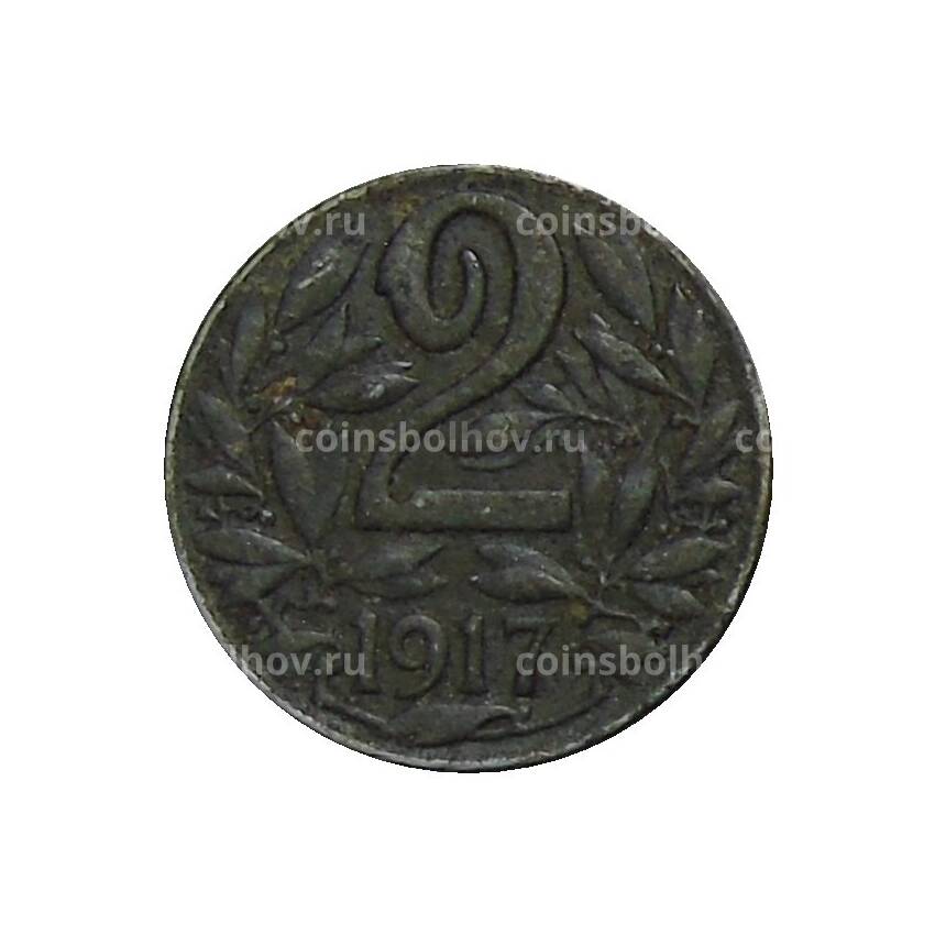 Монета 2 геллера 1917 года Австрия
