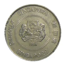 Монета 10 центов 1986 года Сингапур (реверс)