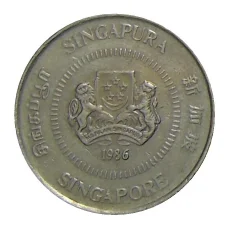 Монета 10 центов 1986 года Сингапур (реверс)