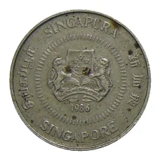 Монета 10 центов 1986 года Сингапур (аверс)