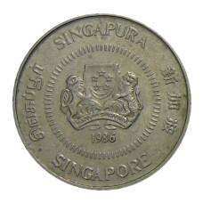 Монета 10 центов 1986 года Сингапур (аверс)