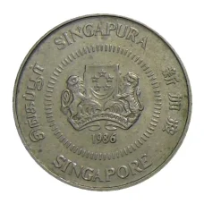 Монета 10 центов 1986 года Сингапур (аверс)