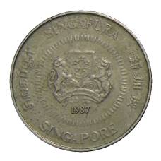 Монета 10 центов 1987 года Сингапур (аверс)