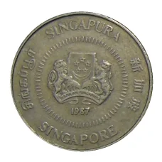 Монета 10 центов 1987 года Сингапур (аверс)