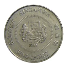 Монета 10 центов 1987 года Сингапур (аверс)