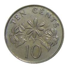 Монета 10 центов 1987 года Сингапур (реверс)