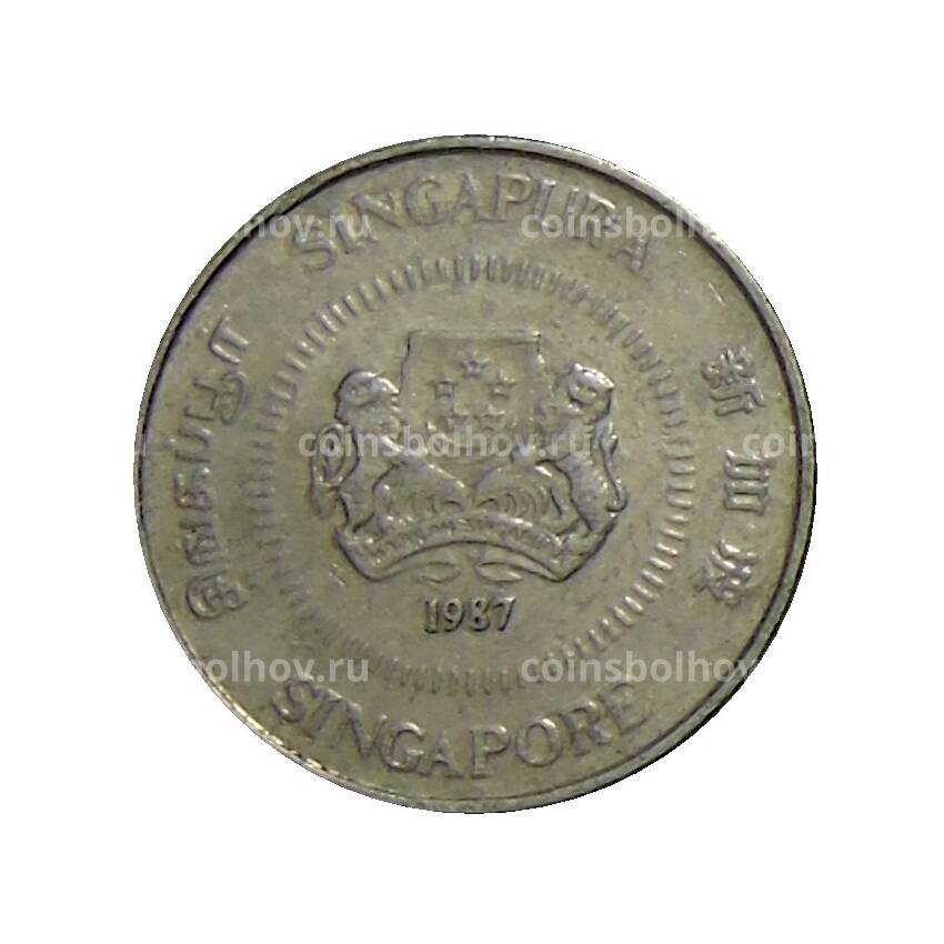 Монета 10 центов 1987 года Сингапур