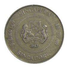 Монета 10 центов 1987 года Сингапур (аверс)