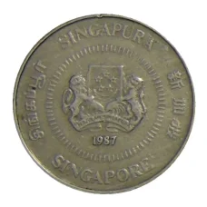 Монета 10 центов 1987 года Сингапур (аверс)