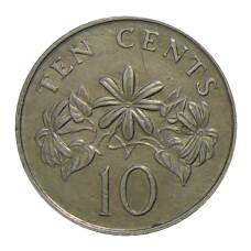 Монета 10 центов 1987 года Сингапур (реверс)