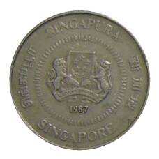 Монета 10 центов 1987 года Сингапур (аверс)
