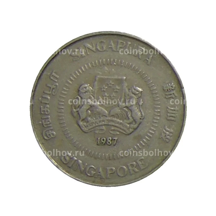 Монета 10 центов 1987 года Сингапур