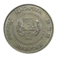 Монета 10 центов 1988 года Сингапур (аверс)