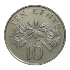 Монета 10 центов 1989 года Сингапур (реверс)