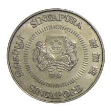 Монета 10 центов 1989 года Сингапур (аверс)