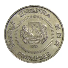 Монета 10 центов 1989 года Сингапур (аверс)
