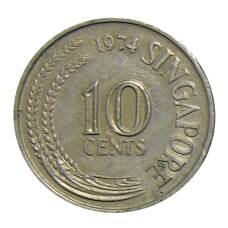 Монета 10 центов 1974 года Сингапур (аверс)