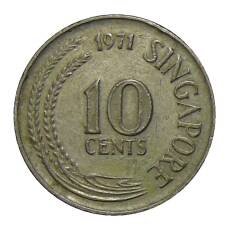 Монета 10 центов 1971 года Сингапур (аверс)
