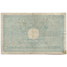 Банкнота 1000 марок 1922 года Германия — Нотгельд (Дюссельдорф) (вид 2)