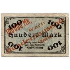 Банкнота 100 марок 1922 года Германия — Нотгельд (Кведлинбург) (вид 2)