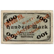 Банкнота 100 марок 1922 года Германия — Нотгельд (Кведлинбург) (реверс)