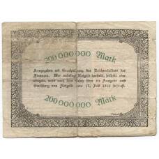 Банкнота 200000000 марок 1923 года Германия — Нотгельд (Леннеп) (вид 2)