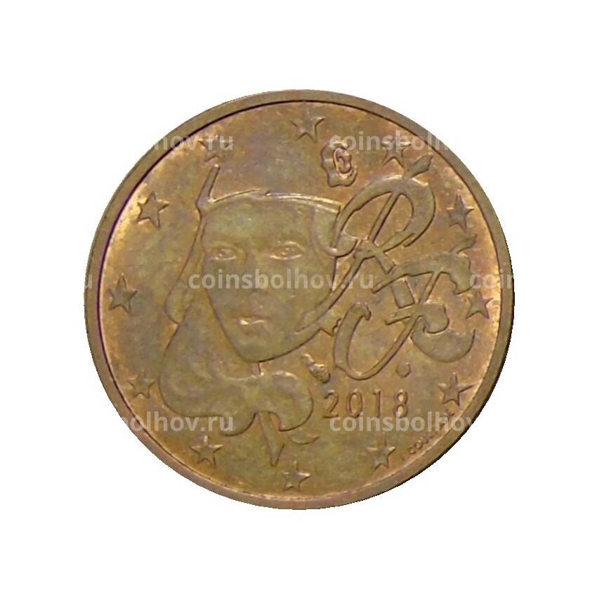 Монета 2 евроцента 2018 года Франция
