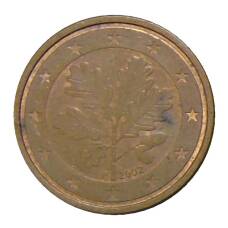 Монета 2 евроцента 2002 года F Германия (аверс)