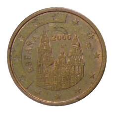 Монета 2 евроцента 2000 года Испания (аверс)
