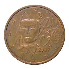 Монета 2 евроцента 2007 года Франция (аверс)