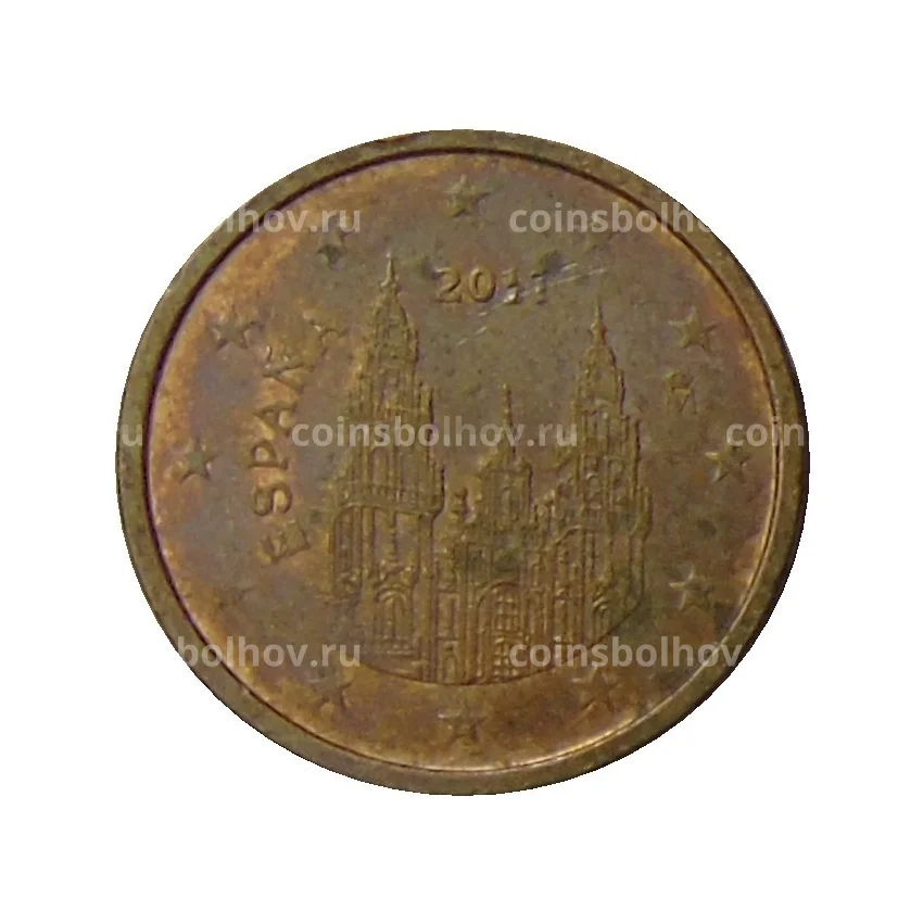 Монета 2 евроцента 2011 года Испания