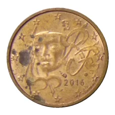 Монета 2 евроцента 2016 года Франция (аверс)