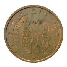 Монета 2 евроцента 2000 года Испания (аверс)