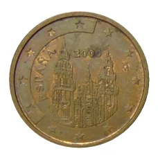 Монета 2 евроцента 2000 года Испания (аверс)
