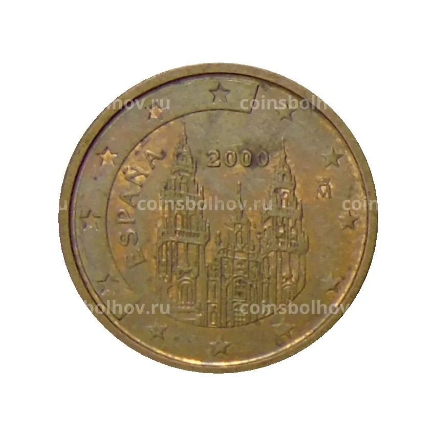 Монета 2 евроцента 2000 года Испания