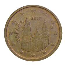 Монета 2 евроцента 2017 года Испания (аверс)