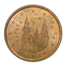 Монета 2 евроцента 2015 года Испания (аверс)