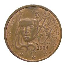 Монета 2 евроцента 2004 года Франция (аверс)
