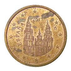 Монета 2 евроцента 2017 года Испания (аверс)